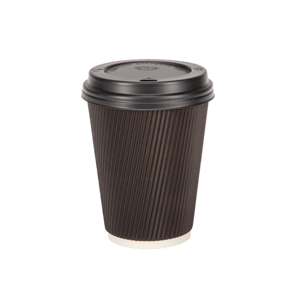 Fiesta Takeaway Coffee Cups Ripple Wall Black 340ml / 12oz - P_CM541 ...