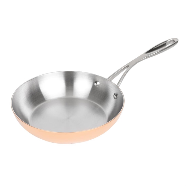Vogue Induction Tri-Wall Copper Fry Pan - 200x45mm