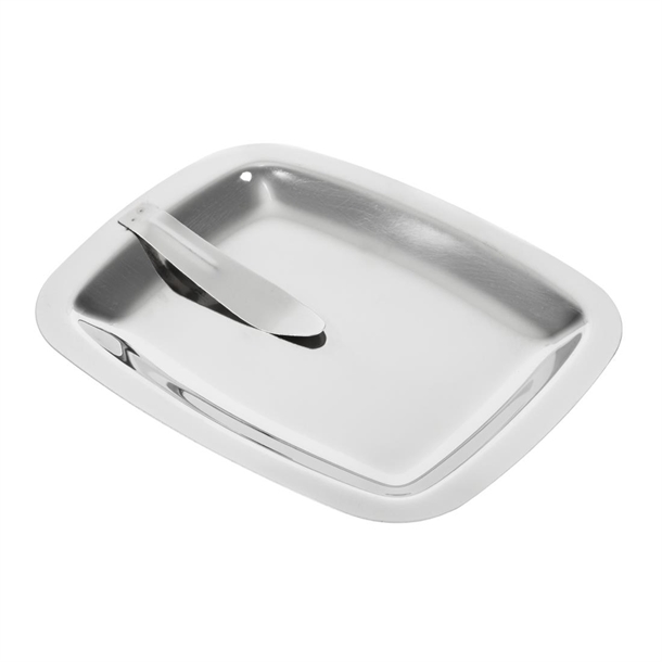 Olympia Stainless Steel Tip Tray with Spring Hold - 150x120mm 5 9/10x 4 3/4"