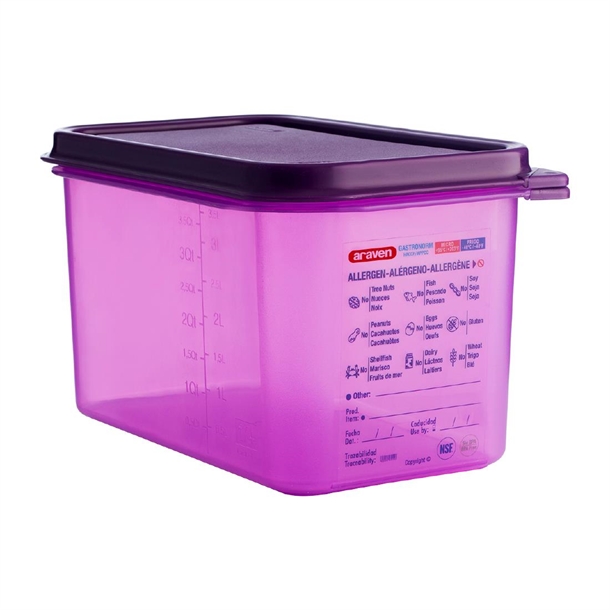 Araven Allergen Container GN - 1/4 4.3Ltr & Airtight Lid