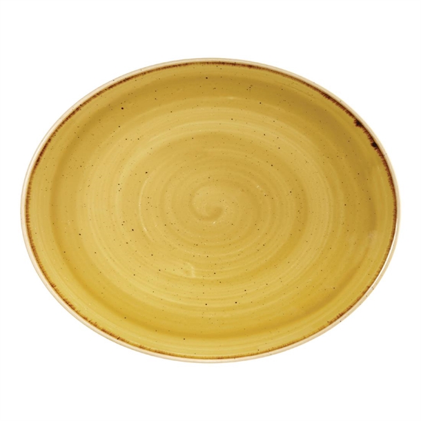 Churchill Stonecast Mustard Seed Oval Coupe Plate 7.75" 192mm (Box 12) (B2B)