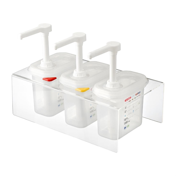 Araven Set of 3 Sauce Dispensers Transparen - GN 1/9 1.5Ltr