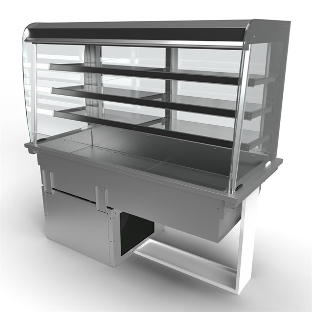 Moffat Drop-In Range Size 4 Refrigerated 3 Shelf Curved Glass Open Front(Direct)