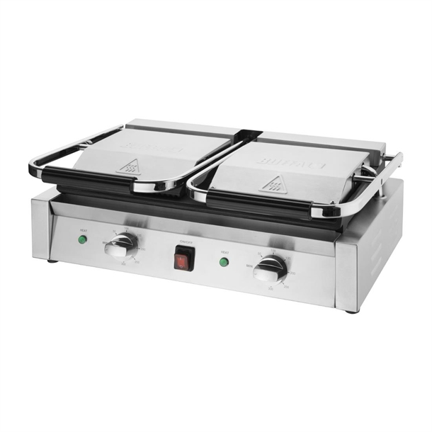 Buffalo Bistro doppelter Kontaktgrill gerillt/gerillt