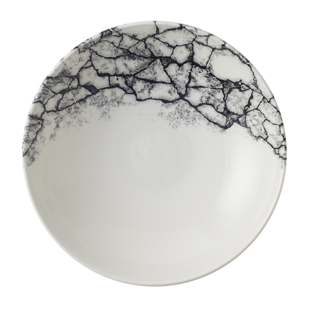 Churchill Kintsugi Accents Quartz Black Evolve Coupe Bowl 7.25" Box 12
