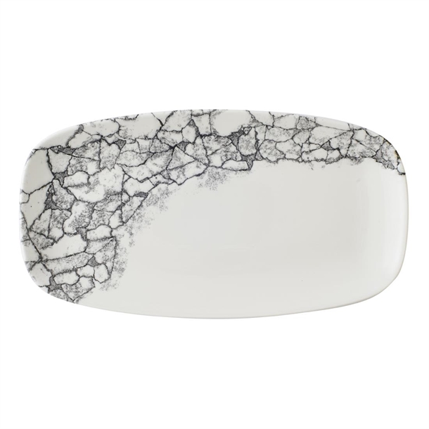 Kintsugi Accents Quartz Black Chefs Oblong Plate - 352x187mm (Box 6) (Direct)