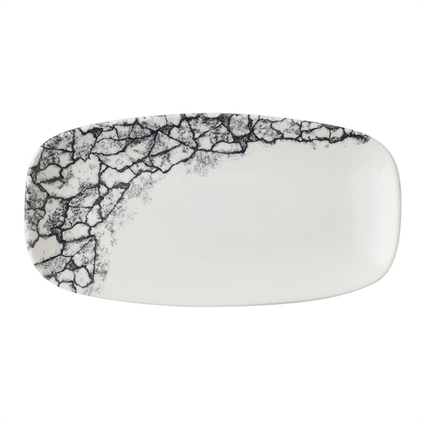 Kintsugi Accents Quartz Black Chefs Oblong Plate - 298x152mm (Box 12) (Direct)