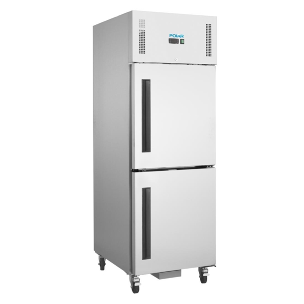 Polar Serie G Kühlschrank Edelstahl mit geteilter Tür 600Ltr