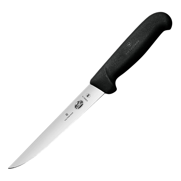 Victorinox Fibrox Black Handle Boning Knife Straight Blade - 15cm
