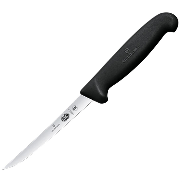 Victorinox Black Handle Boning Knife Straight X Narrow Blade 12cm (B2B)