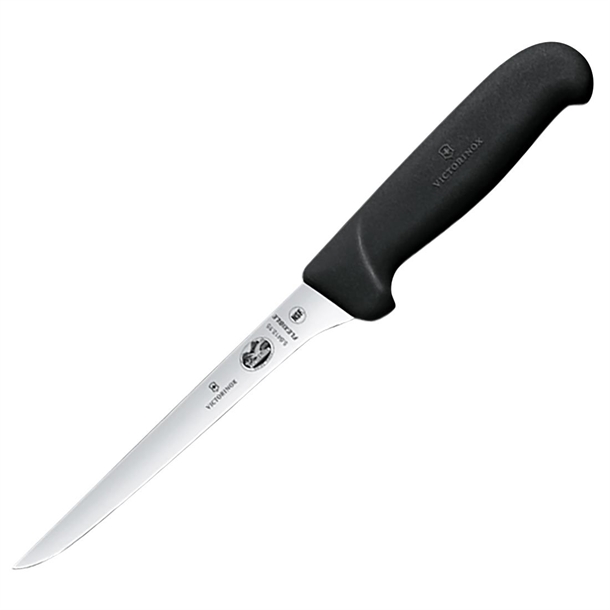 Victorinox Fibrox Bk Handle Boning Knife Rear Curved Edge Narrow Flex Blade 15cm