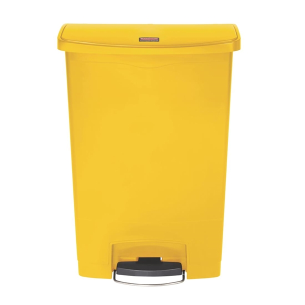 Rubbermaid Slim Jim Step on Resin Front Pedal Yellow - 90Ltr