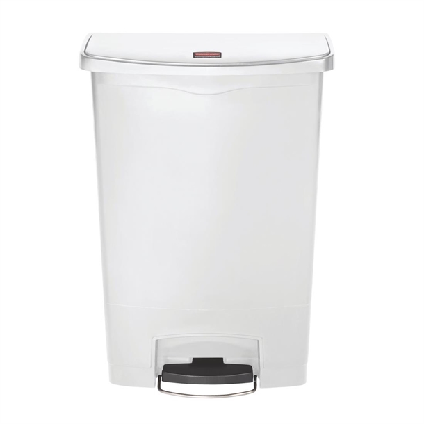 Rubbermaid Slim Jim Step on Resin Front Pedal White - 90Ltr