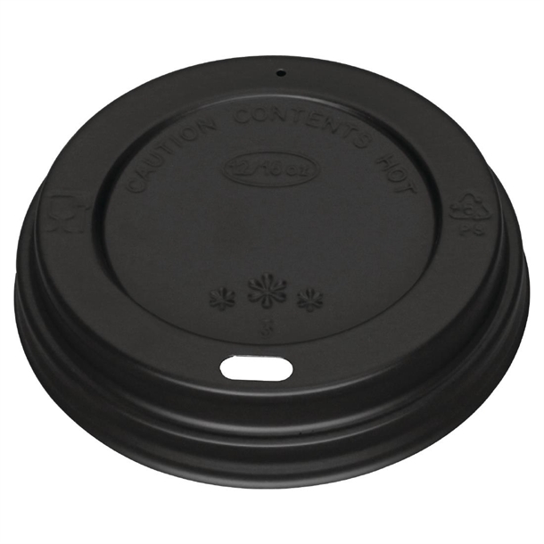 Fiesta Polystyreen Recyclable deksel zwart voor 340ml/455ml bekers (Box1000)