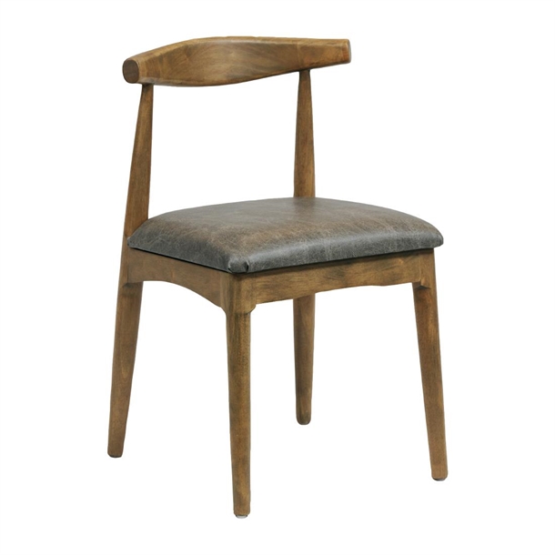 Aust Dining Chair Weathered Oak with Saddle Ash Seat (Pair) (Direct)
