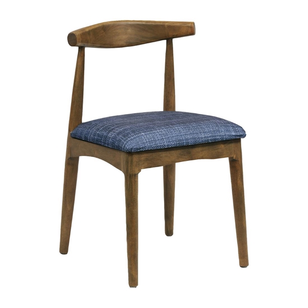 Aust Dining Chair Weathered Oak with Helbeck Midnight Seat (Pair) (Direct)