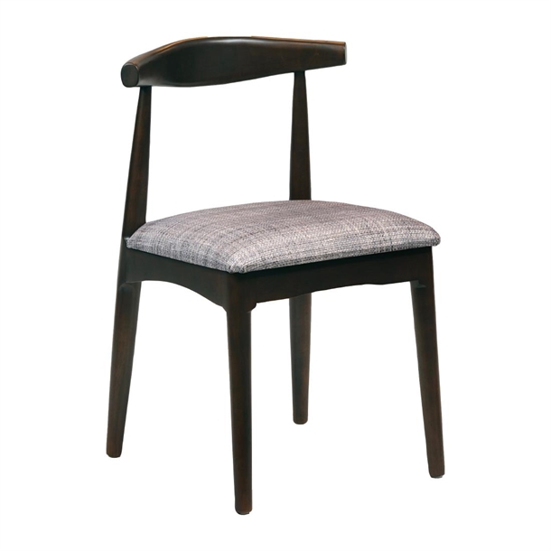 Aust Dining Chair Dark Walnut with Helbeck Charcoal Seat (Pair) (Direct)