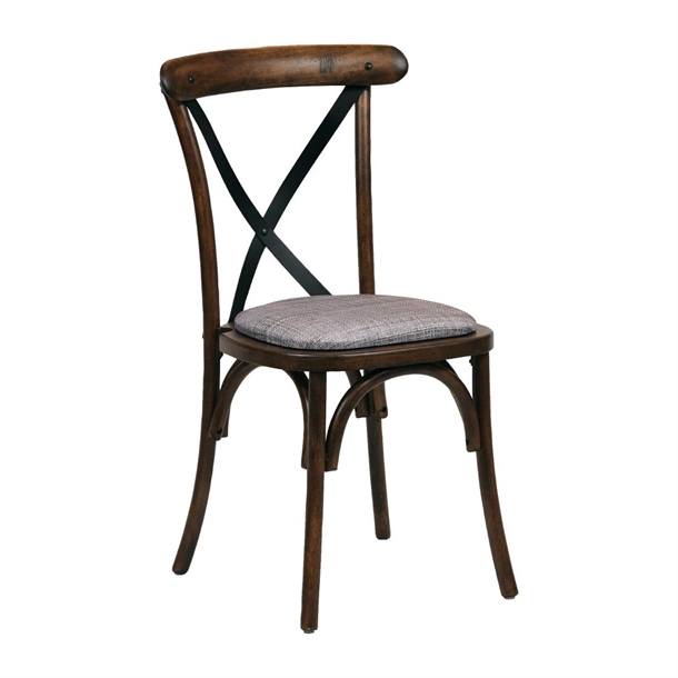 Bristol Dining Chair Vtage with Padded Seat Helbeck Charcoal (Pair) (Direct)