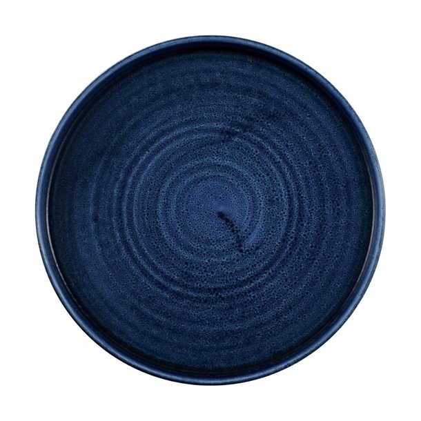 Churchill Stonecast Plume Ultramarine Walled Plate 260mm (Box 6) (Direct)