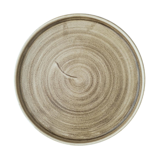 Churchill Stonecast Patina Antique Taupe Walled Plate 220mm (Box 6) (Direct)