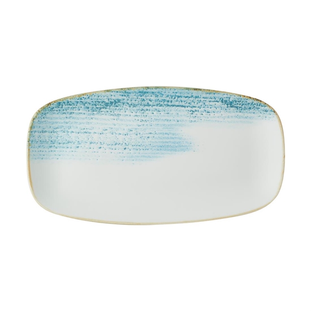 Churchill Homespun Accents Aquamarine Oblong Plate 352X187mm (Box 6) (Direct)