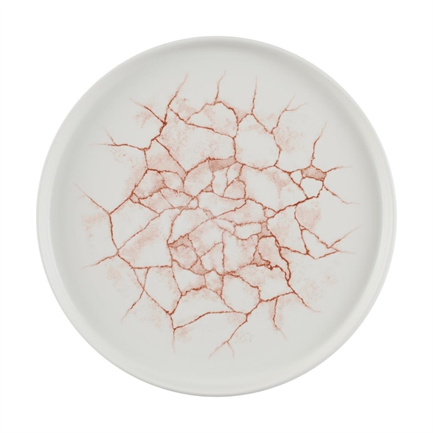 Churchill Studio Prints Kintsugi Coral Walled Plate 10 2/8" Box 6