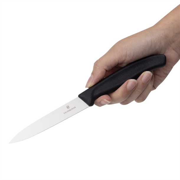 Victorinox Pointed Tip Paring Knife Black 10cm - CX743 - Nisbets