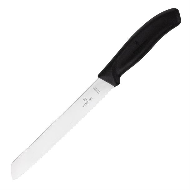 Bread Knife Serrated Edge (Blister Pack) Black - 21cm