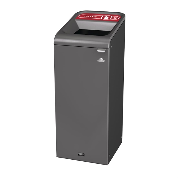 Rubbermaid Configure Container with Plastic Recycling Label Red - 57Ltr (B2B)
