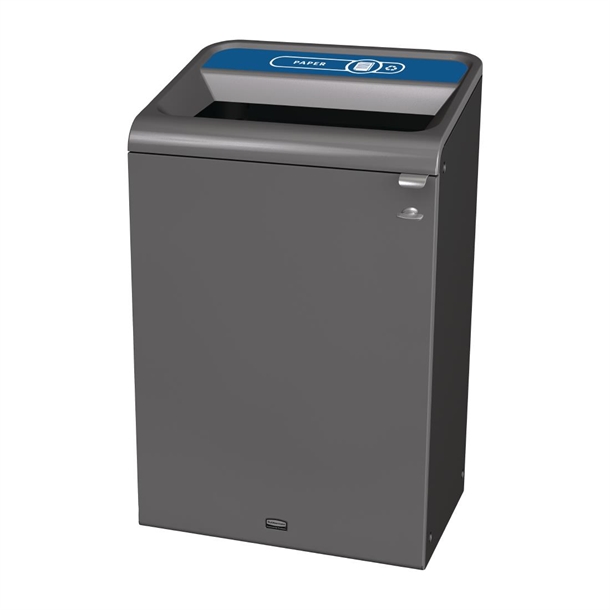 Rubbermaid Configure Container with Paper Recycling Label Blue - 125Ltr (B2B)
