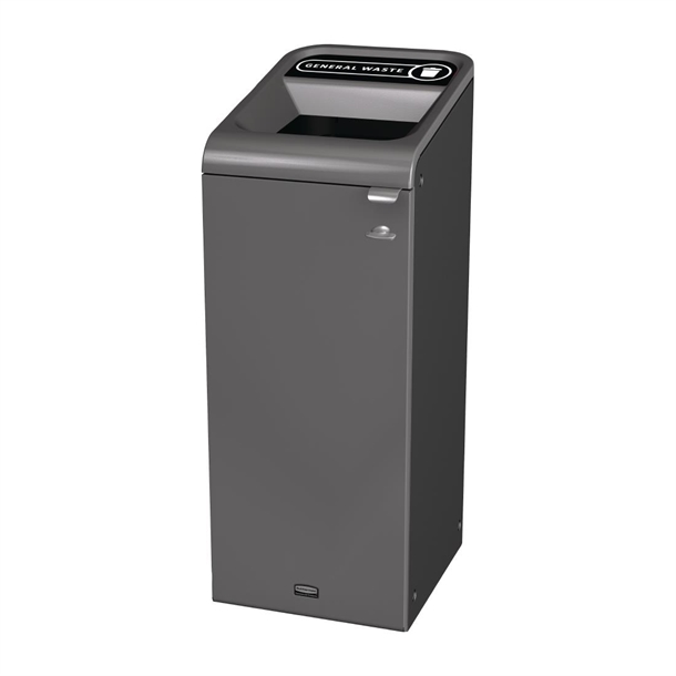 Rubbermaid Configure Container with General Waste Label Black - 57Ltr (B2B)