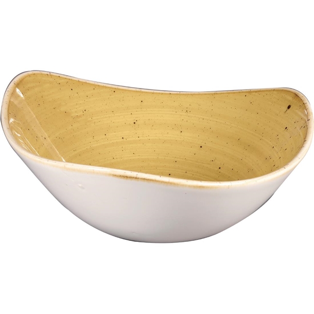 Churchill Stonecast Mustard Lotus Bowl 18.5Cm Box 12