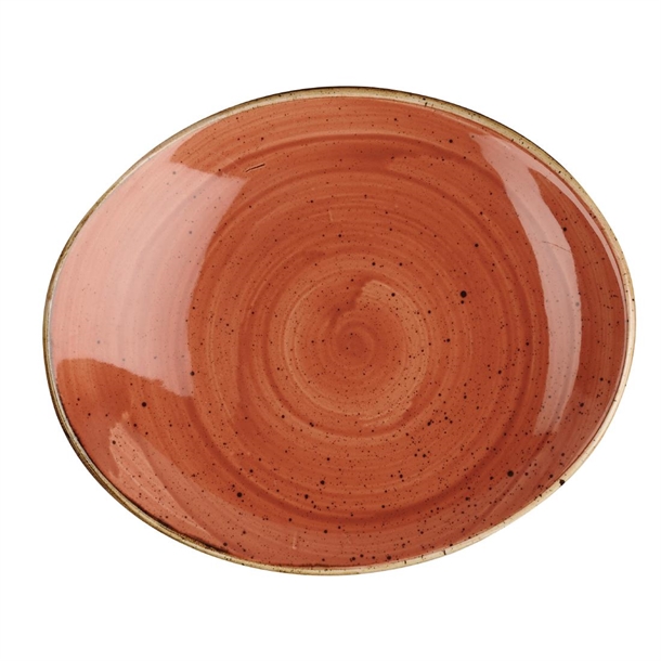 Churchill Stonecast Spiced Orange Oval Coupe Plate 192x160mm (Box 12) (B2B)