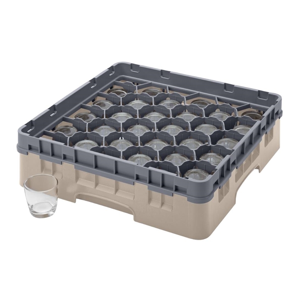 Cambro Camrack 30 Compartment Glassrack - Beige - Max Glass 794&92mmH