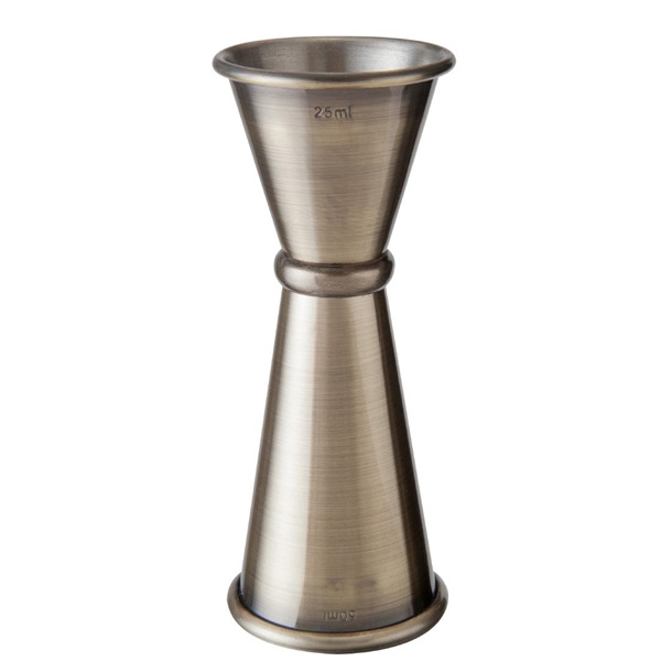 Beaumont Jigger Antique Brass Plated - 25ml 35ml 50ml
