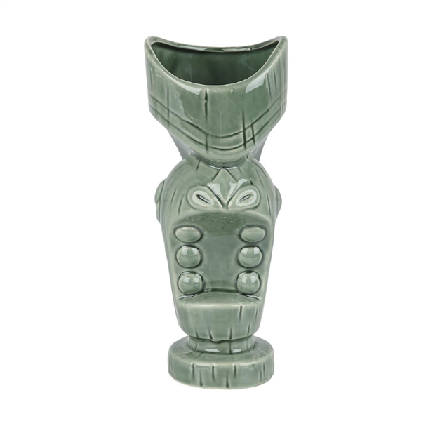 Beaumont Ceramic Large Mouth Tiki Mug 650ml Jungle Green