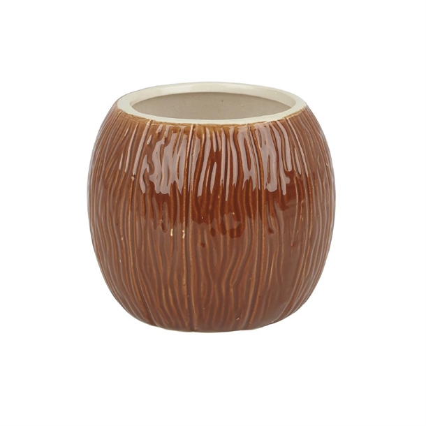 Beaumont Ceramic Coconut Tiki Mug 500ml Medium Brown