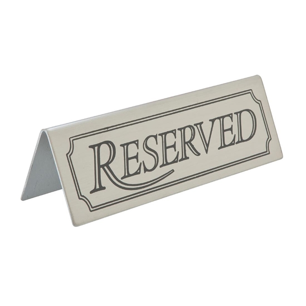 Beaumnot Reserved Table Sign St/St