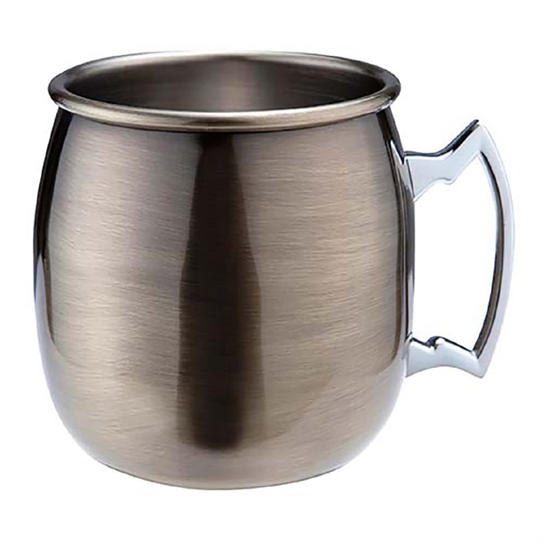 Beaumont Antique Brass Plated Curved Moscow Mule Mug