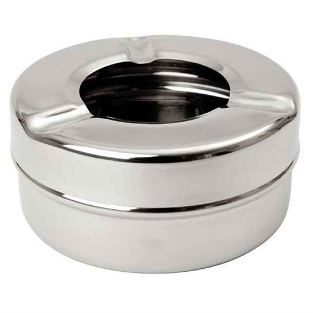 Beaumont Windproof Ashtray Single Stainless Steel - 88mm