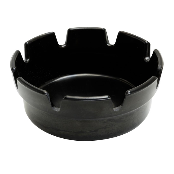 Beaumont Black Bakelite Crown Style Ashtray - 101mm (Pack 10)