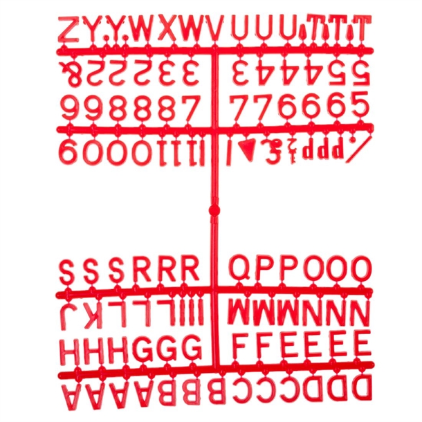 Beaumont 12mm Letter Set (660 characters) Red
