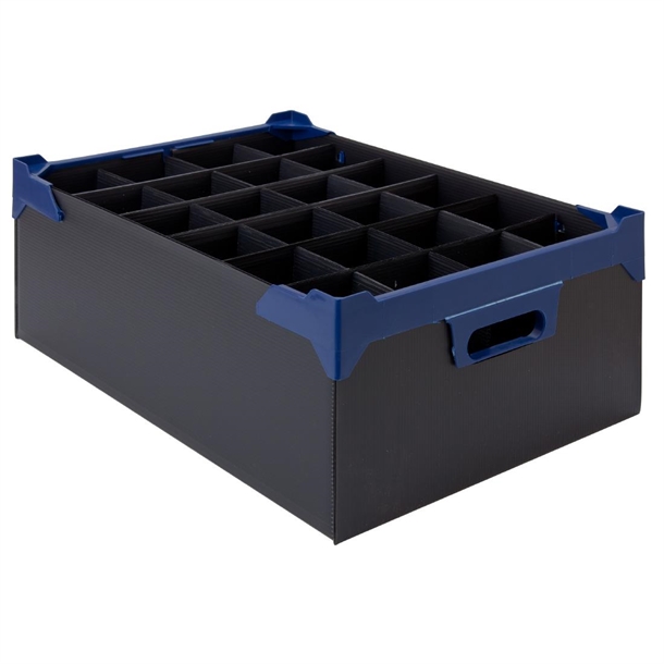 Beaumont Glassware Box with Handles & Inserts - 500x345x165mm (Pack 5)