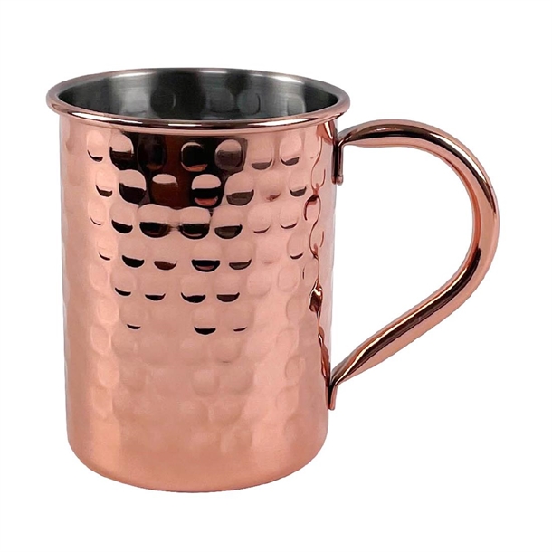 Beaumont Copper plated hammered mug - 400ml