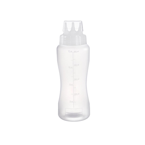Araven Squeeze Sauce Bottle 3 Nozzles&nbsp;White - 50cl