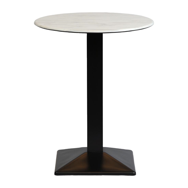 Turin Metal Base 600mm Round Poseur Table Laminate Top Marble (B2B)