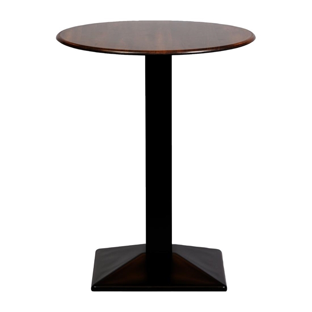Turin Metal Base 600mm Round Poseur Table Laminate Top Walnut (B2B)