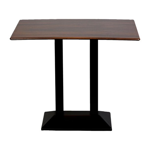 Turin Metal Base Rectangle Poseur Table Laminate Top Walnut (B2B)