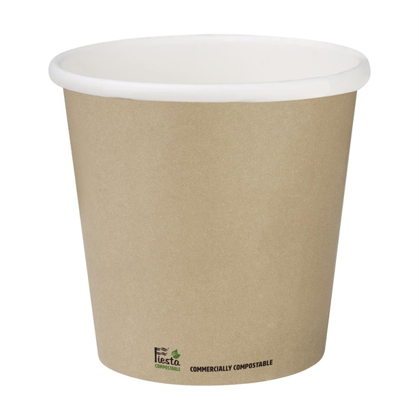 Fiesta Compostable Hot Cup Single Wall 'Kind' Kraft - 114ml (Sleeve 50)