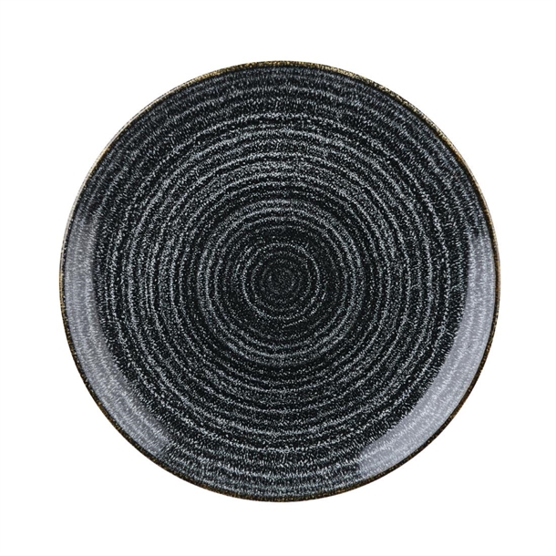 Churchill Studio Prints Charcoal Black Coupe Plate 288mm 11 1/4"(Box 12)(B2B)
